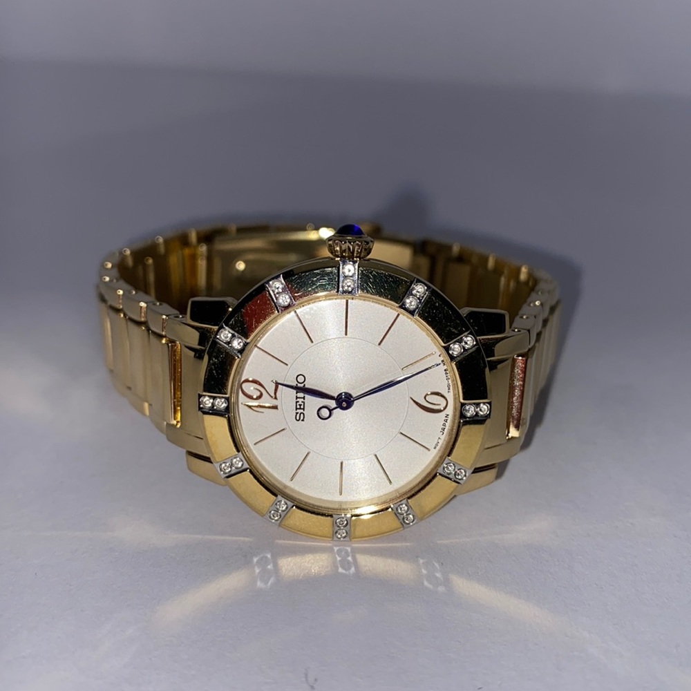 Seiko gold plated Swarovski crystal women’s watch
